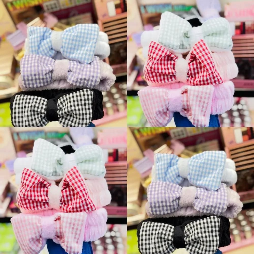 هدبند آرایشی حوله ای زنانه پاپیونی|towel headband