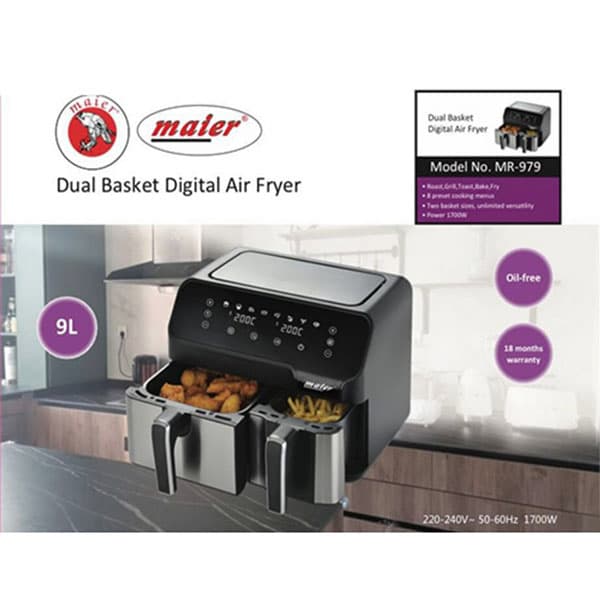 سرخ کن بدون روغن 9 لیتری مایر مدل MR-979 — تصویر ۶