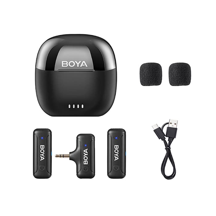 میکروفون دو کاربر بی سیم بویا مدل Boya BY-WM3T-M2 3.5mm TRS — تصویر ۹