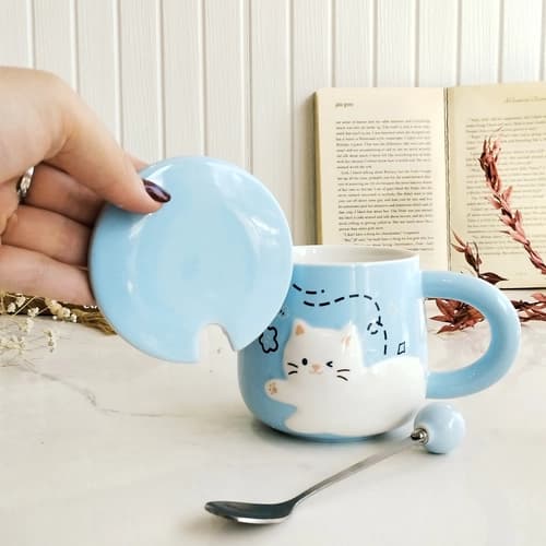 ماگ گربه ای درب دار-طراحی بسیار جذاب و زیبا — تصویر ۸