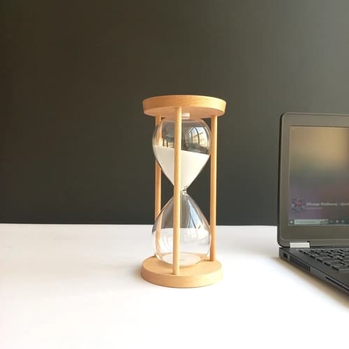 ساعت شنی 30 دقیقه ای چوبی در دو رنگ مشکی و سفید – چوب بامبو – وارداتی — تصویر ۳