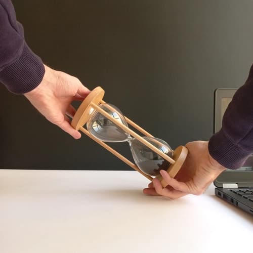 ساعت شنی 30 دقیقه ای چوبی در دو رنگ مشکی و سفید – چوب بامبو – وارداتی — تصویر ۶