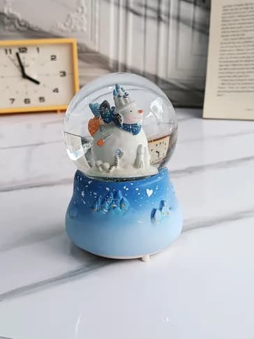 گوی موزیکال خارجی پمپی و چراغ دار طرح آدم برفی _ کار وارداتی با کیفیت فوق العاده — تصویر ۴