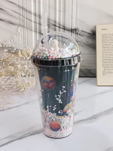لیوان اسموتی چراغ دار فانتزی طرح فضا — تصویر ۵