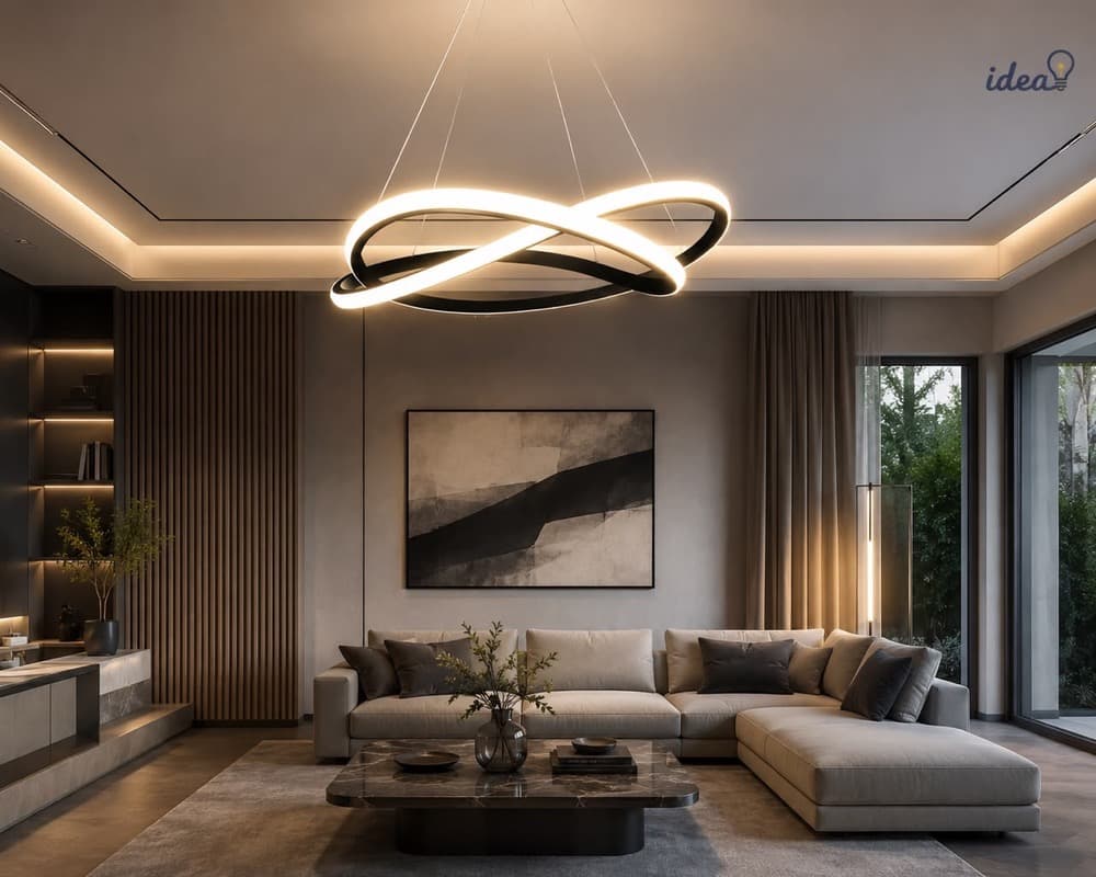 چراغ آویز سقفی LED مینیمال بی نهایت (شاپو ساده) — تصویر ۷