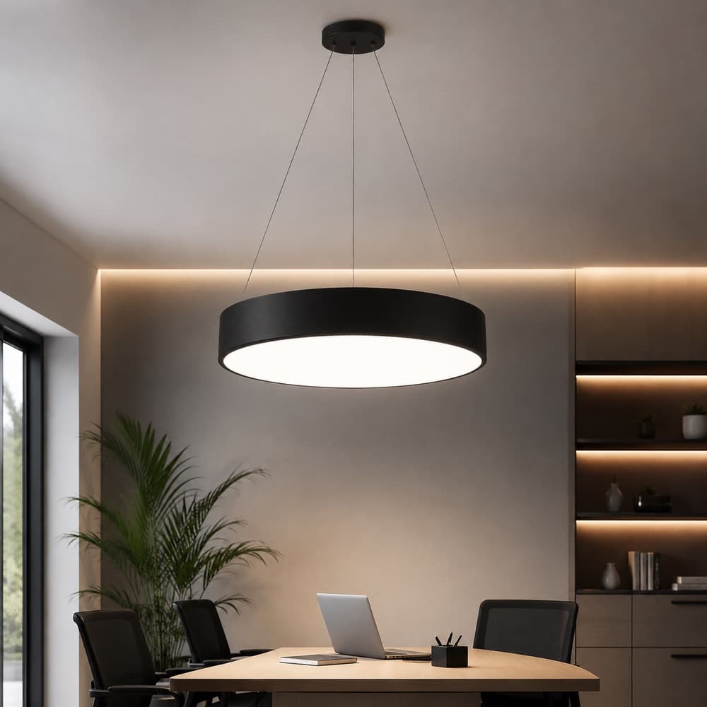 چراغ آویز سقفی LED مینیمال گرد (قطر 45سانت) — تصویر ۶