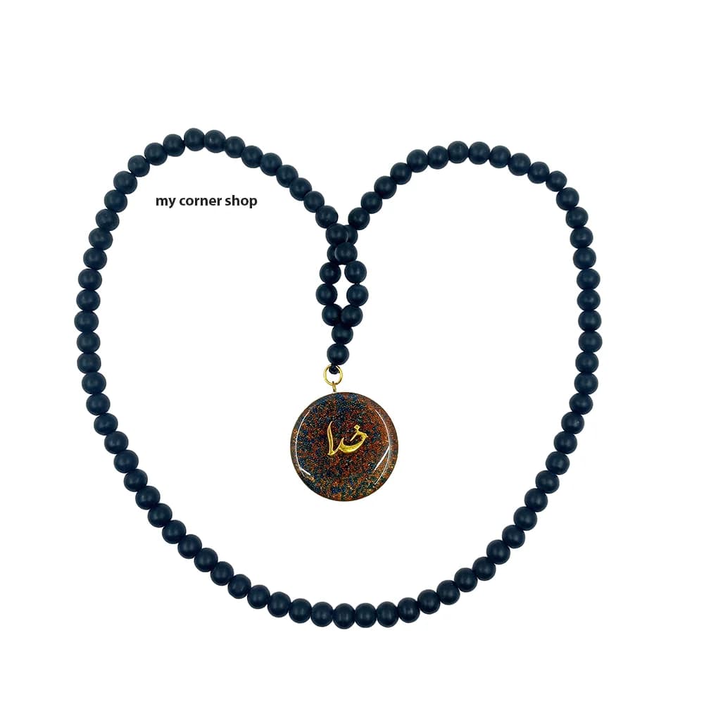 گردنبند اونیکس رزین طرح خدا کد 004