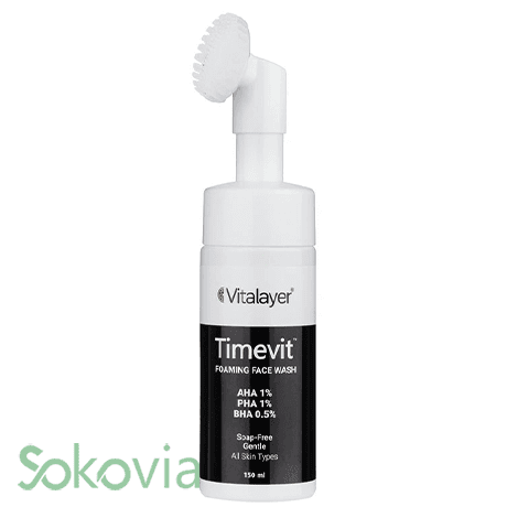 فوم شستشوی صورت ویتالیر TimeVit مناسب انواع پوست — تصویر ۳