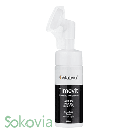 فوم شستشوی صورت ویتالیر TimeVit مناسب انواع پوست — تصویر ۲