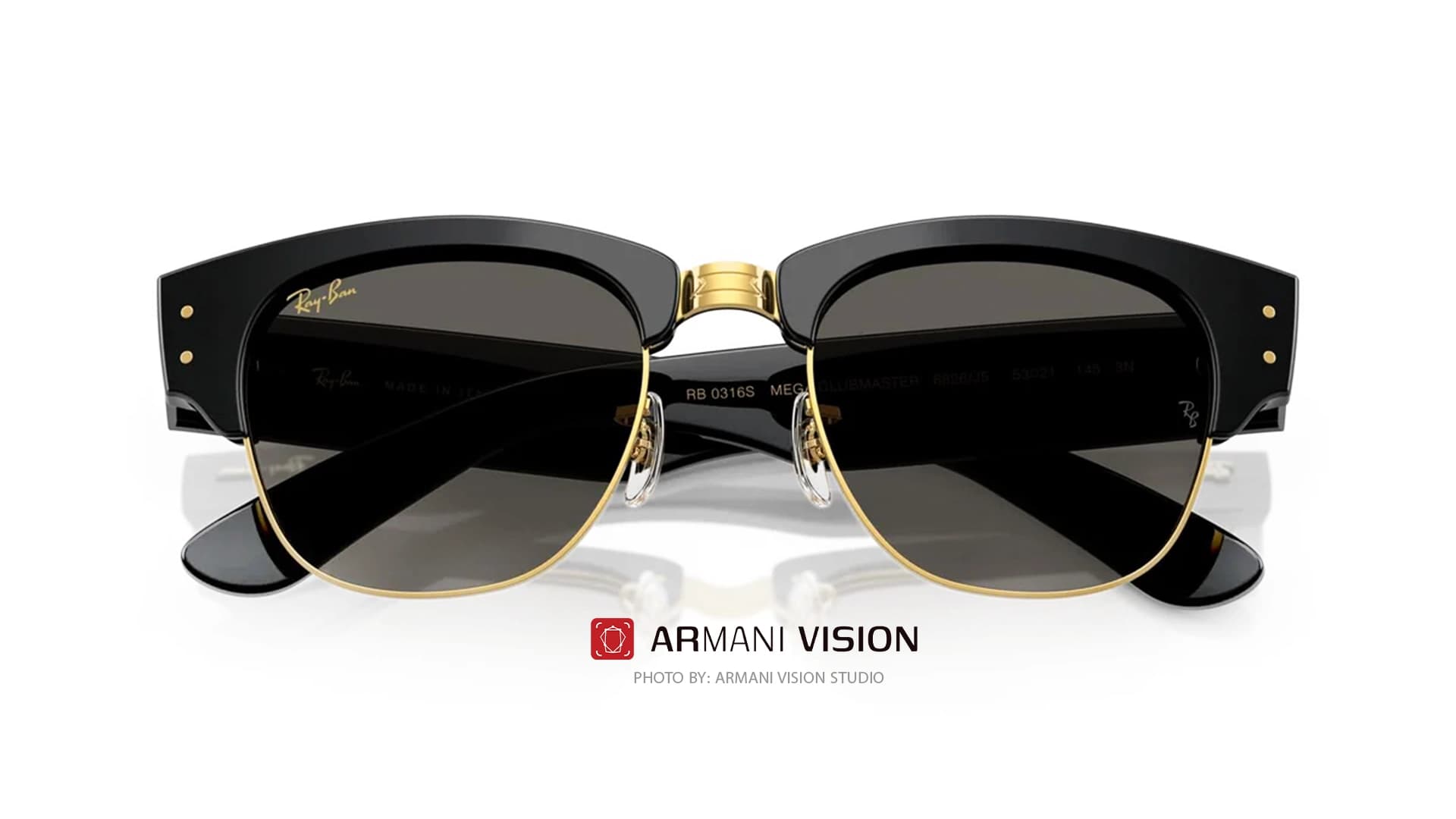 عینک ری بن RAYBAN -MEGA CLUBMASTER -ASAP ROCKY-RB 0316S – 6826J5 — تصویر ۱۲