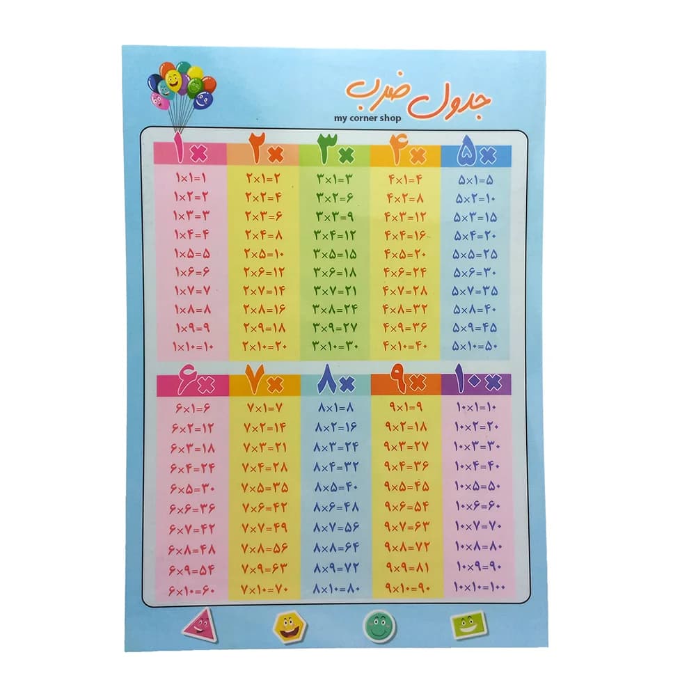 جدول ضرب آموزشی طلقی کد 010