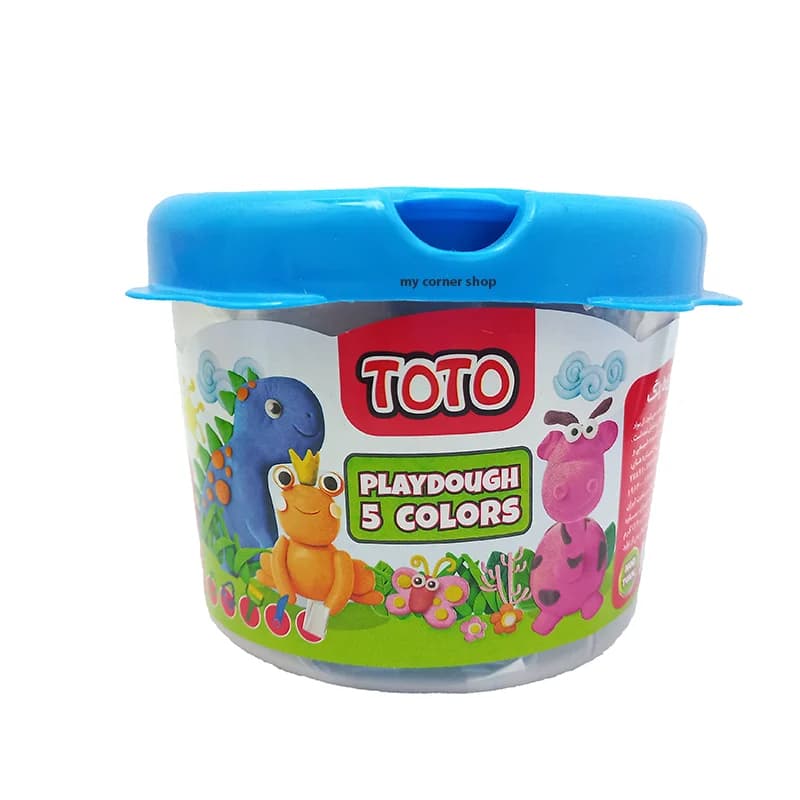 بسته خمیر بازی سطلی 5 رنگ toto کد 006