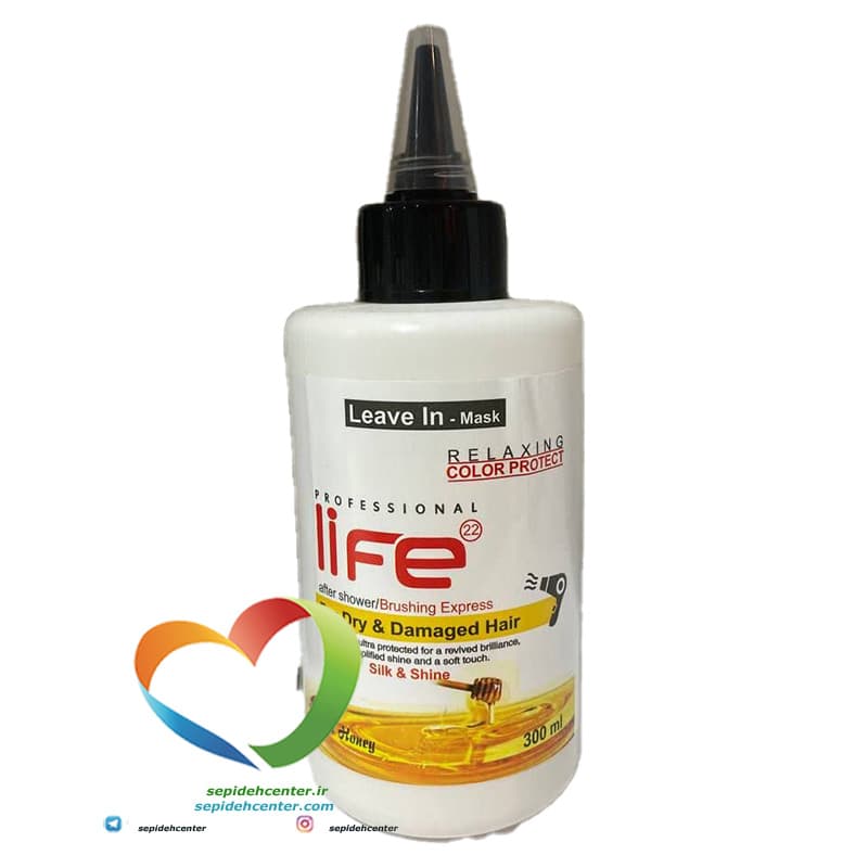 ماسک مو لایف بدون آبکشی حاوی عصاره عسل life hair mask حجم 300 میلی لیتر — تصویر ۳