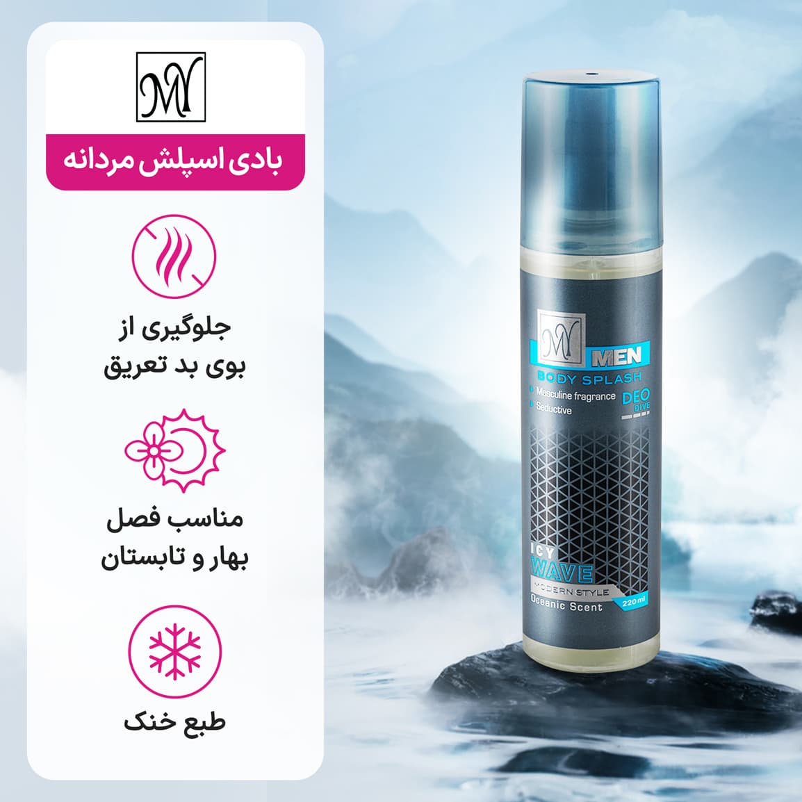 بادی اسپلش مردانه مای مدل ICY WAVE حجم 220 میلی لیتر — تصویر ۴