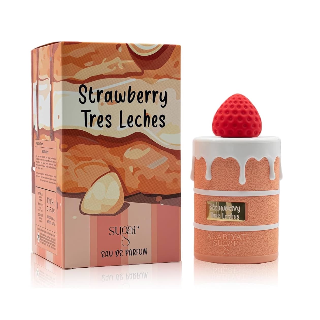 ادکلن زنانه عربیات شوگر مدل استرابری ترس لچز strawberry tres leches حجم 100 میل — تصویر ۳