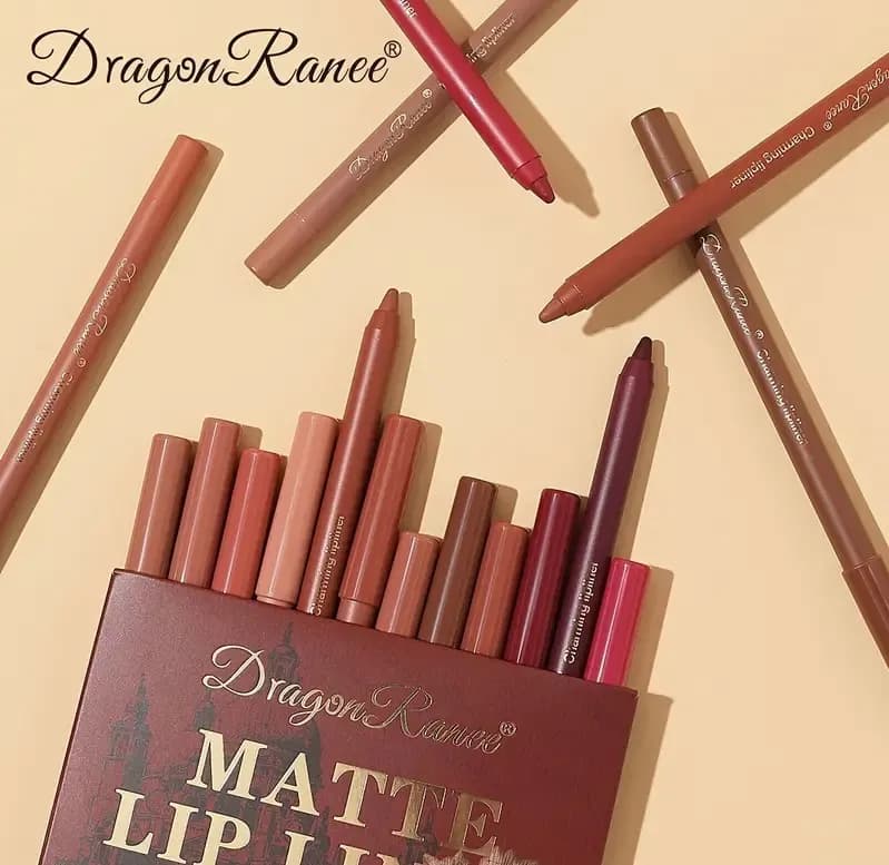 پک خط لب مات 12 عددی DragonRanee مدل NUDE — تصویر ۳