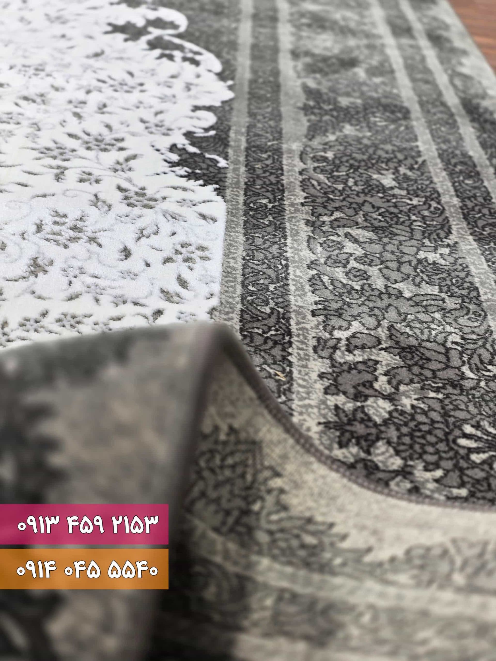 فرش کد 73126DW طوسی سفید — تصویر ۳