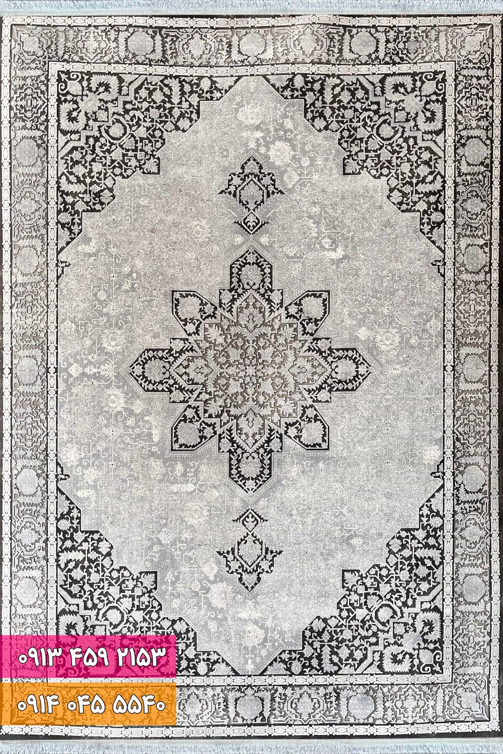 فرش کد 70064DN طوسی نسکافه ای