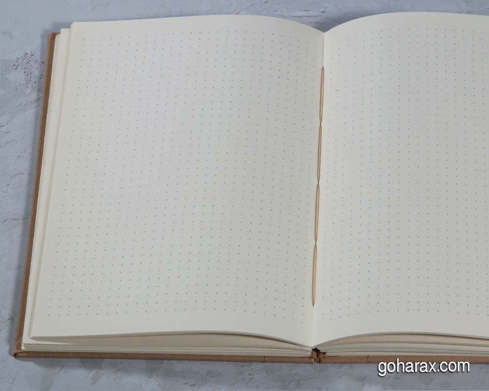 بولت ژورنال / دفتر طراحی دست ساز صحافی ژاپنی | جلد پارچه ای | رنگ: نسکافه ای | — تصویر ۱۱