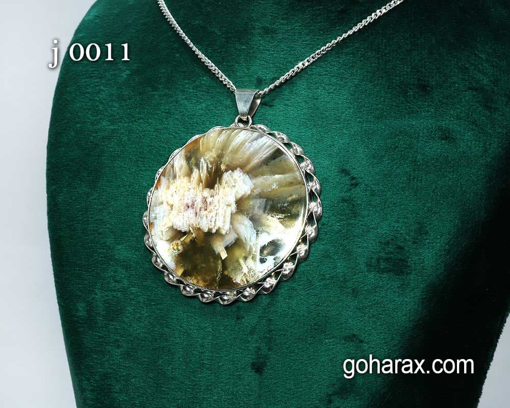گردن بند نقره عقیق خورشیدی | code:j0011 — تصویر ۴
