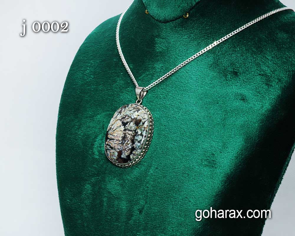 گردن بند نقره عقیق | code:j0002