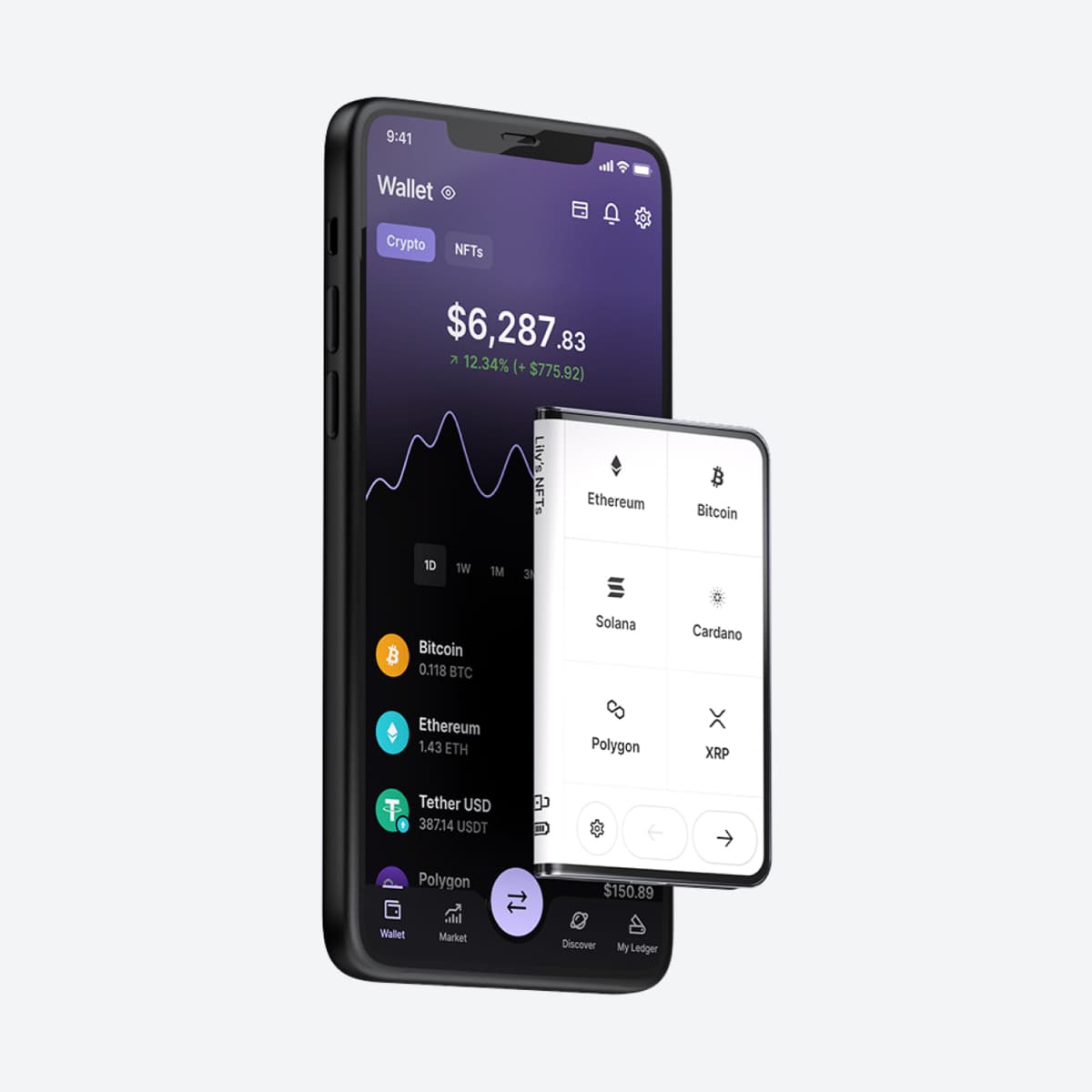 کیف پول سخت افزاری لجر استکس (پیش فروش) – Ledger Stax — تصویر ۳