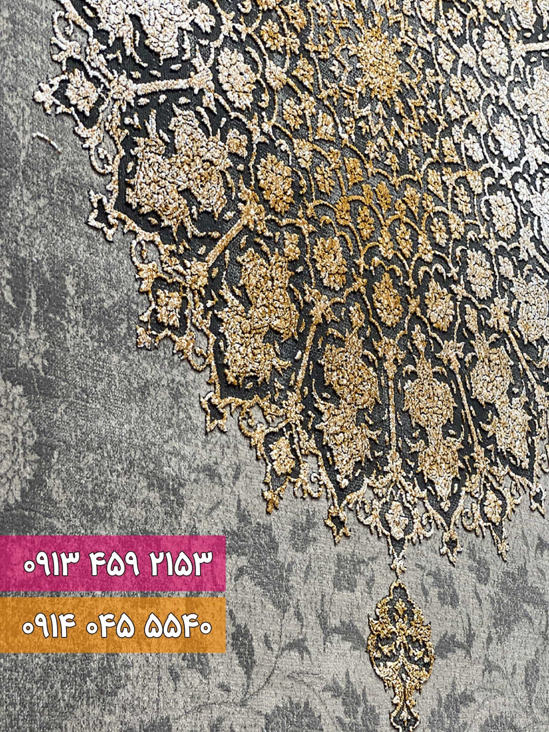 فرش کد 70037DT طوسی طلایی — تصویر ۳