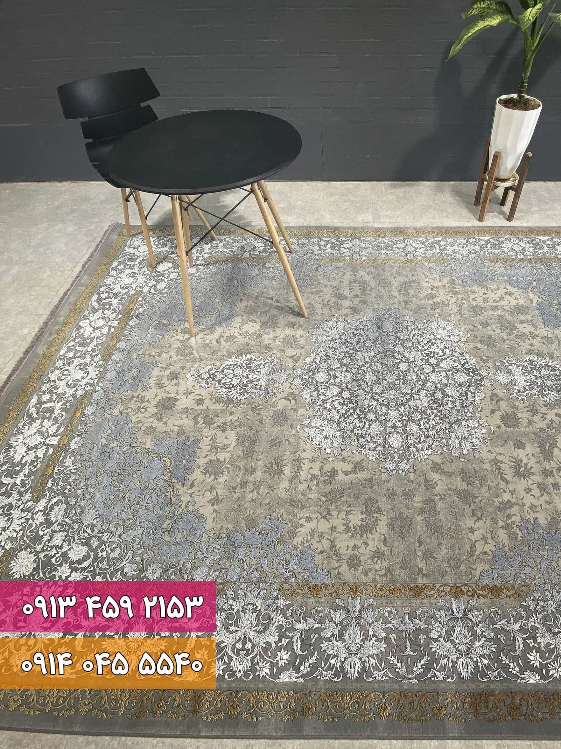 فرش کد 70039DT طوسی طلایی — تصویر ۳