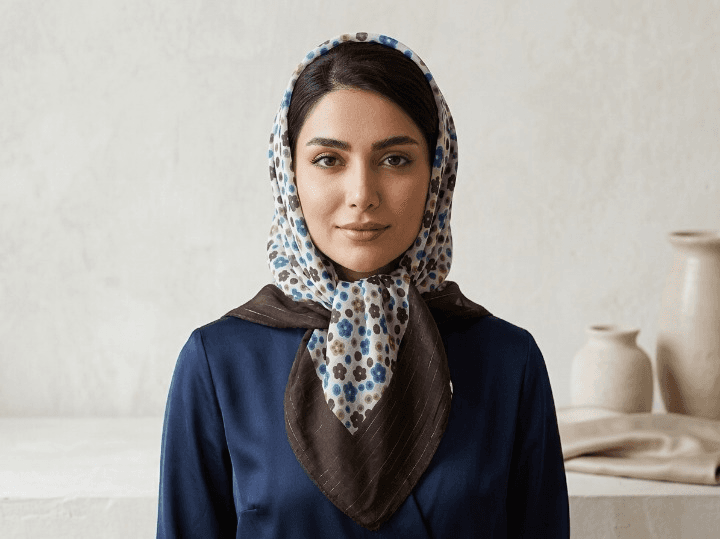 روسری نخی گل دار — تصویر ۴