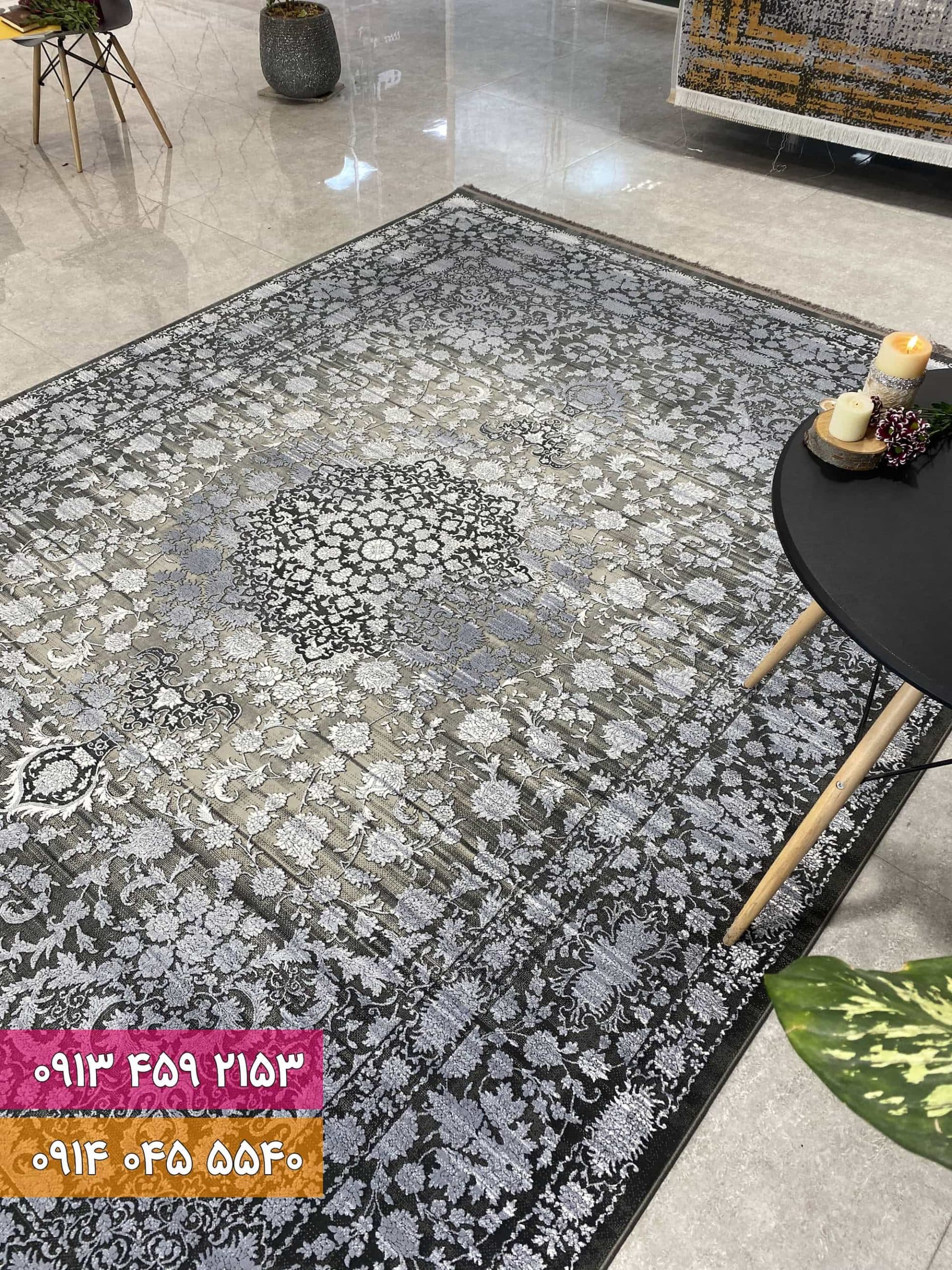 فرش کد 70042DN طوسی نسکافه ای — تصویر ۲