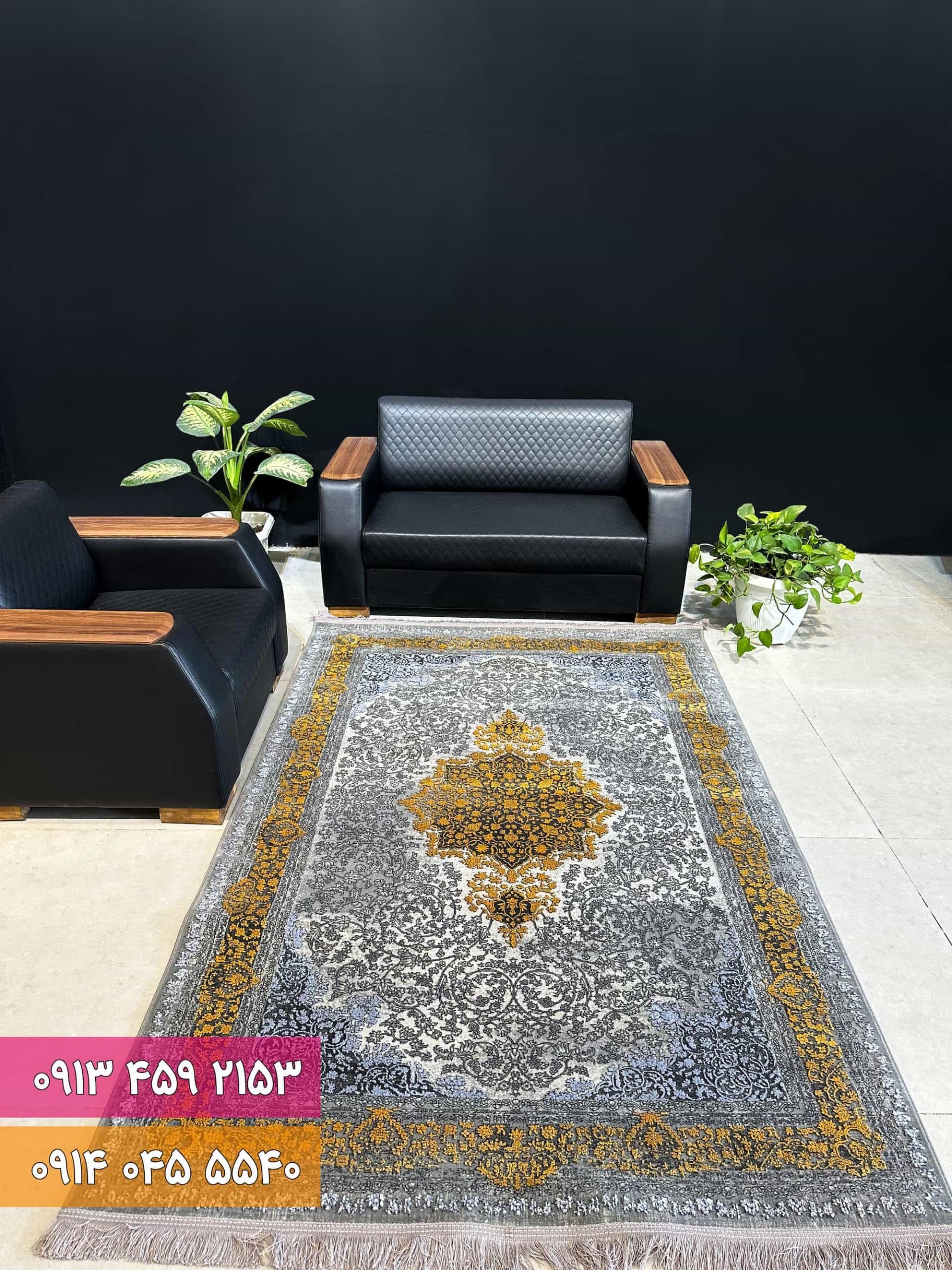 فرش کد 70047DT طوسی طلایی — تصویر ۲