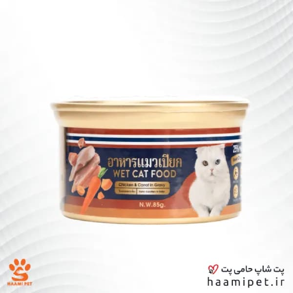 کنسرو گربه تایمهر طعم نچرال مرغ و هویج وزن ۸۵ گرم