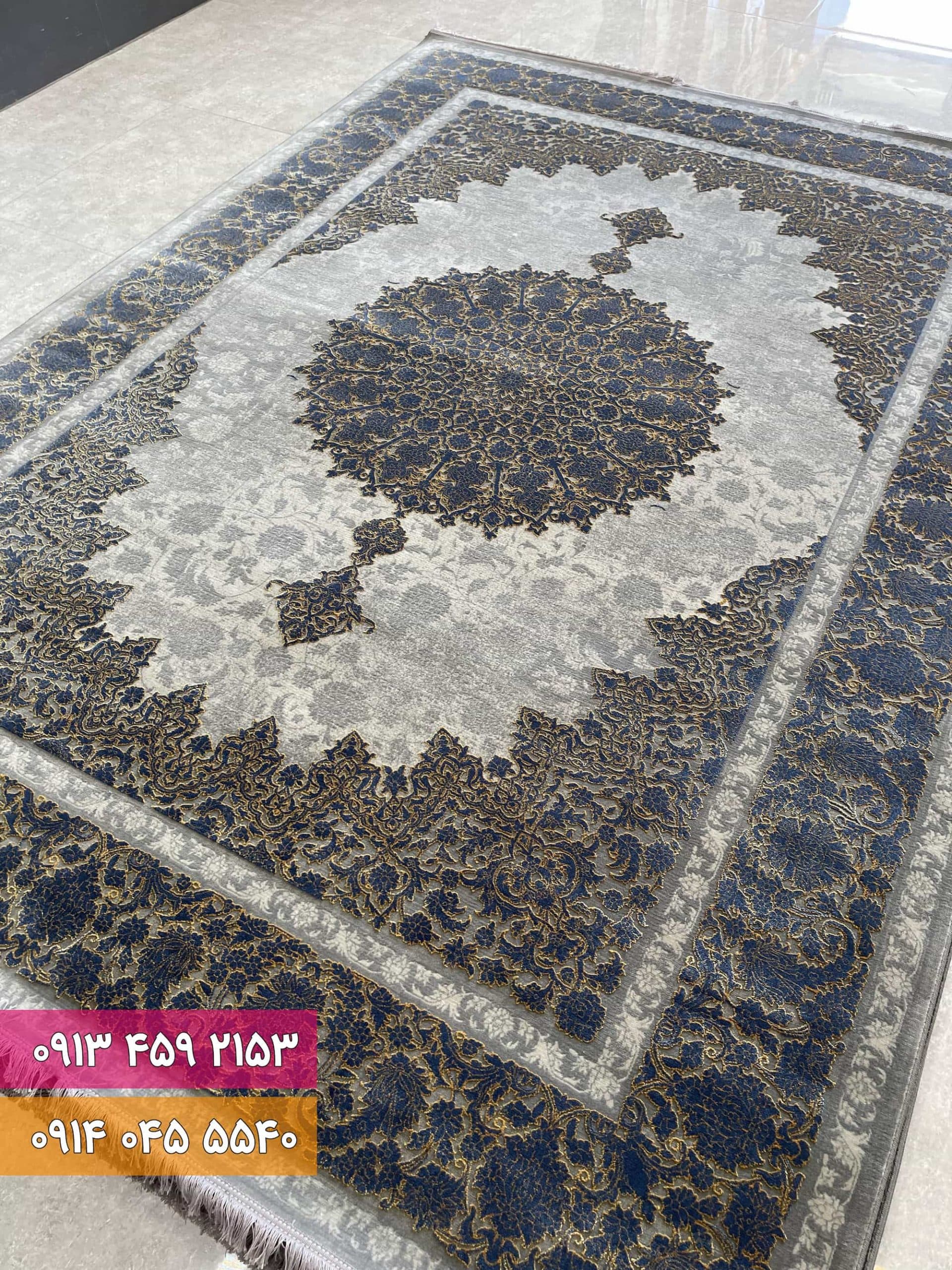 فرش کد 70051AD آبی طوسی — تصویر ۲
