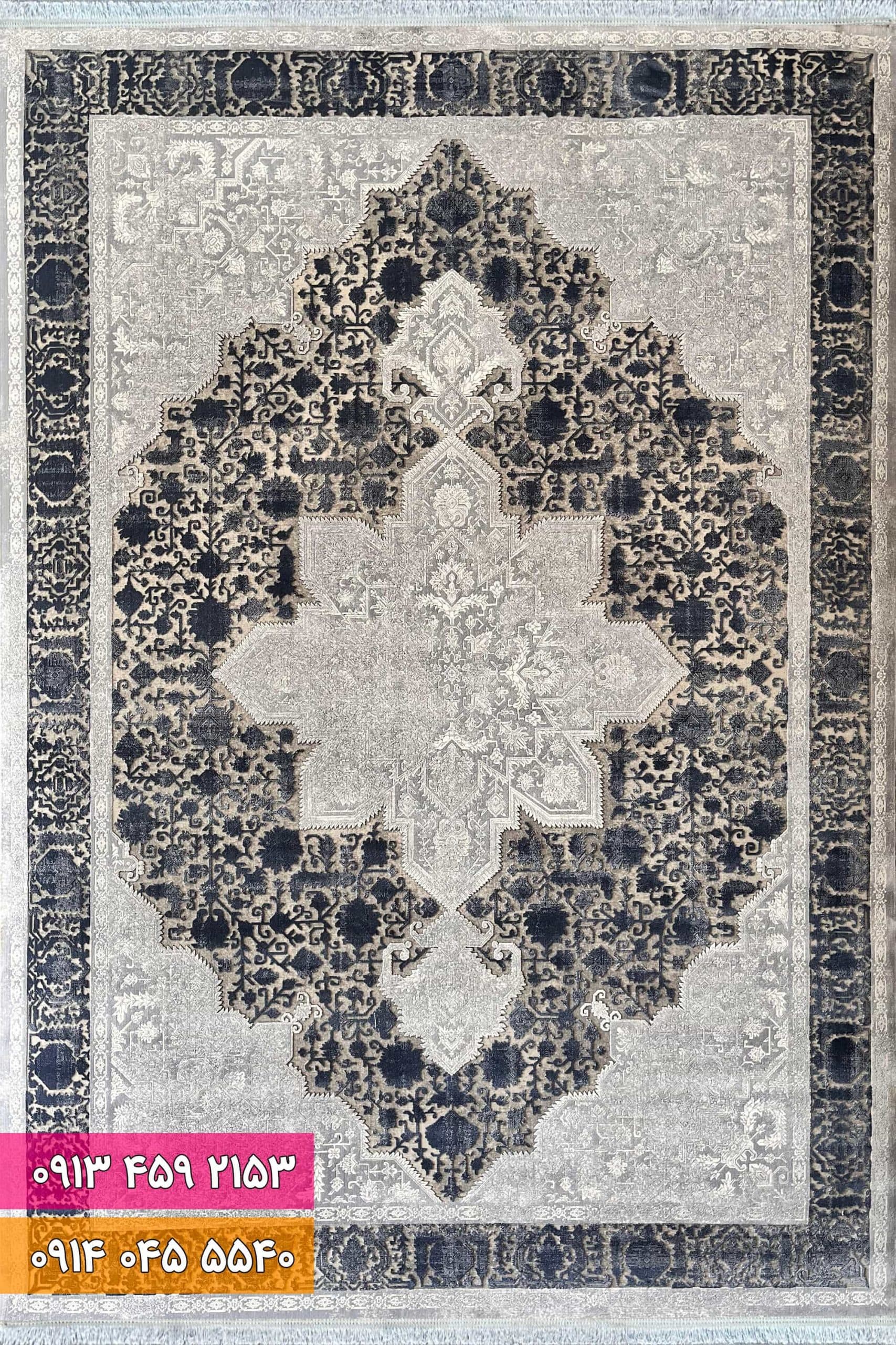 فرش کد 70064DA طوسی آبی