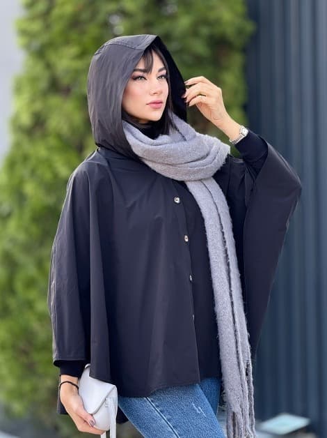 مانتو شنلی کلاهدار دخترانه — تصویر ۶