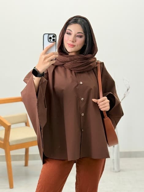 مانتو شنلی کلاهدار دخترانه — تصویر ۵