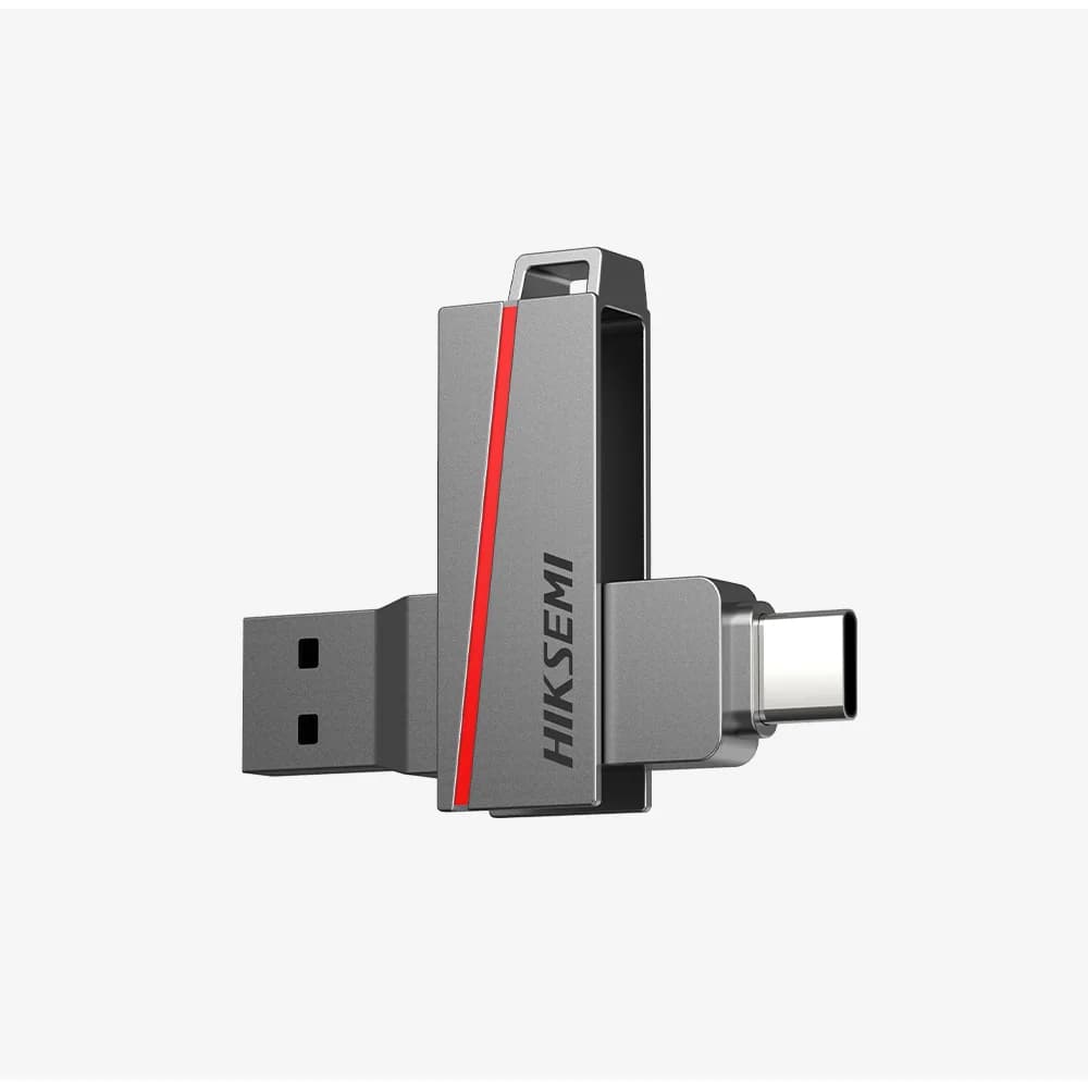 فلش مموری دو سر هایک‌سمی (Hiksemi) مدل Dual Slim E307C ظرفیت 64 گیگابایت رابط USB 3.2 و Type-C