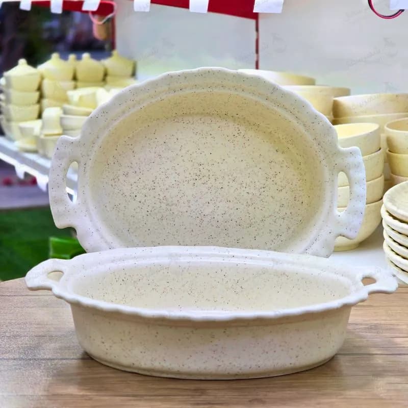 مرغ خوری سرامیکی دسته دار مدل بیضی مات — تصویر ۲
