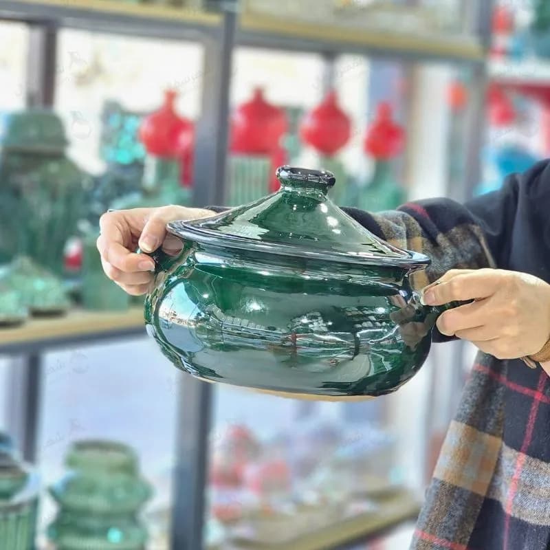گمج سفالی سبز در دو سایز — تصویر ۲