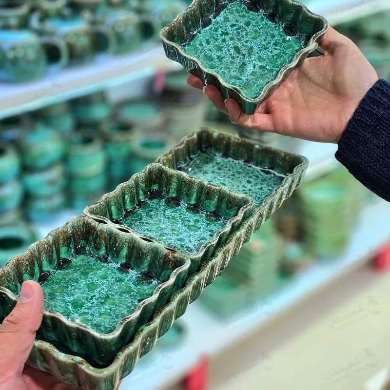 اردوخوری سرامیکی مدل لب طره طرح ماربل — تصویر ۳