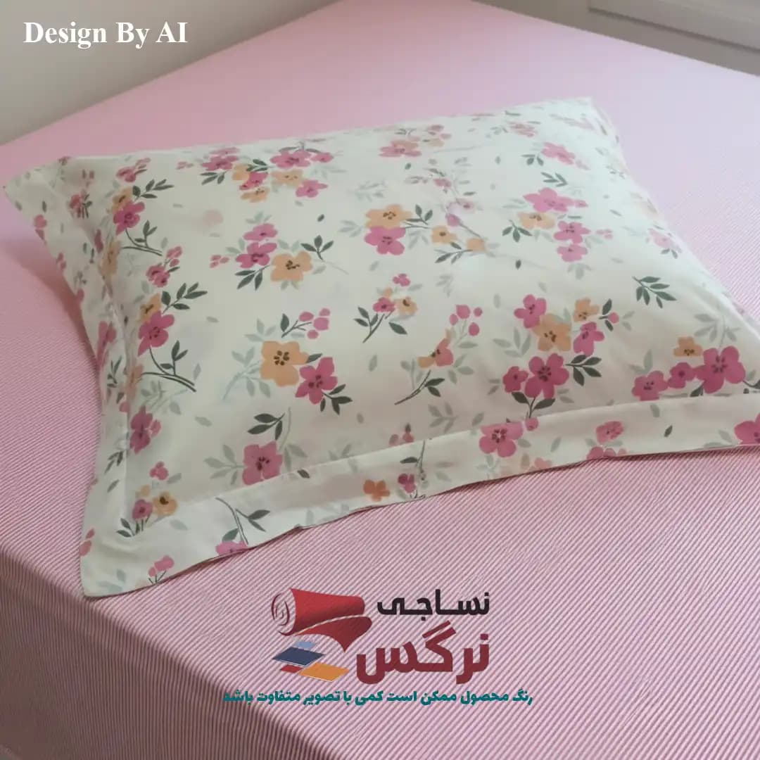 روتختی یکنفره و دونفره نخ پنبه گلدار و راه راه صورتی کد 752 و 753 — تصویر ۴