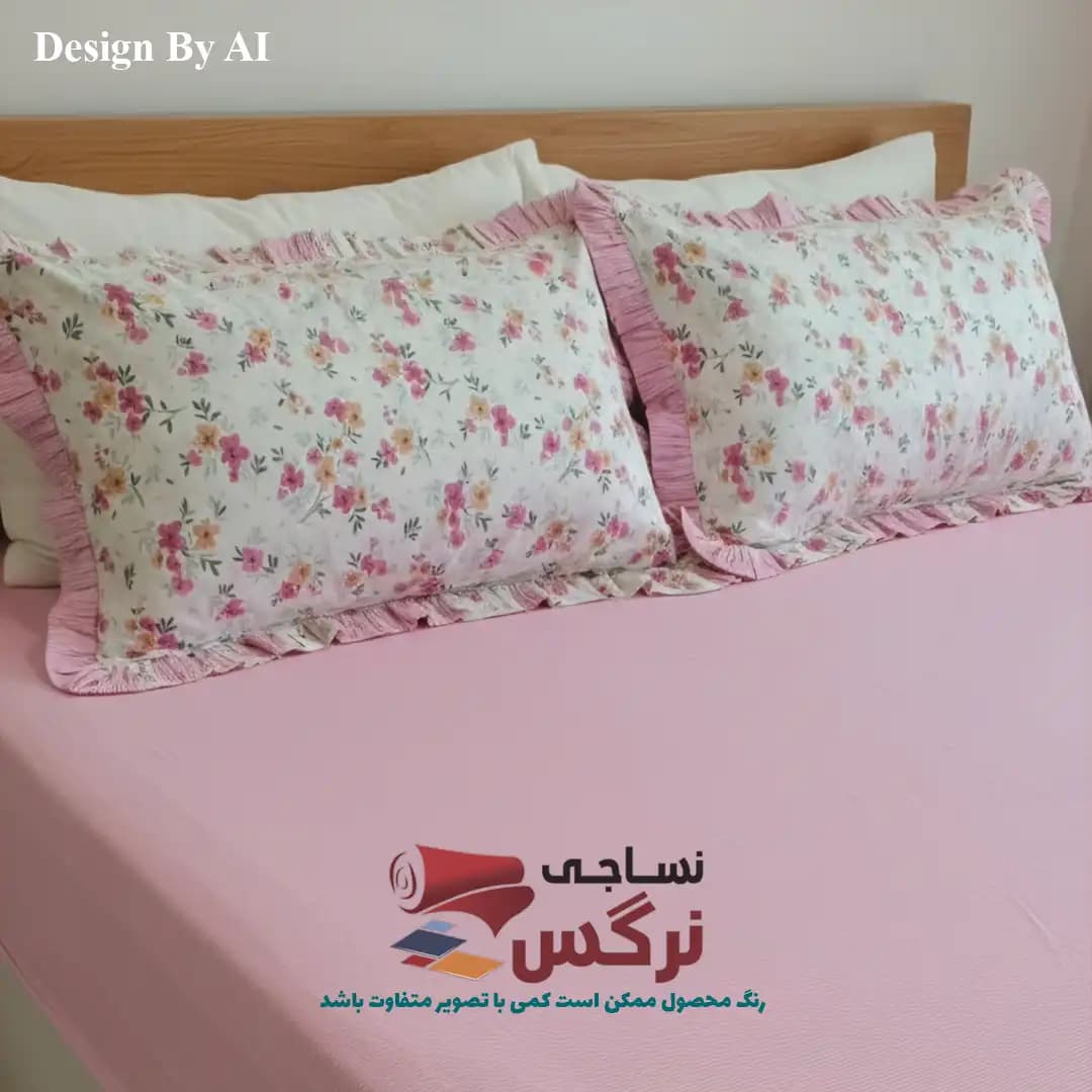 روبالشتی چیندار نخ پنبه گلدار کد 752