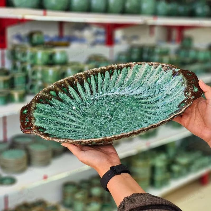 سالاد خوری سرامیکی مدل کشکول طرح ماربل — تصویر ۲