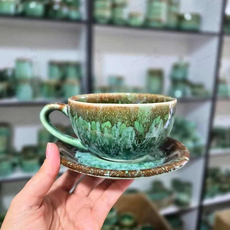 فنجان و نعلبکی لته خوری طرح ماربل در 2سایز — تصویر ۶