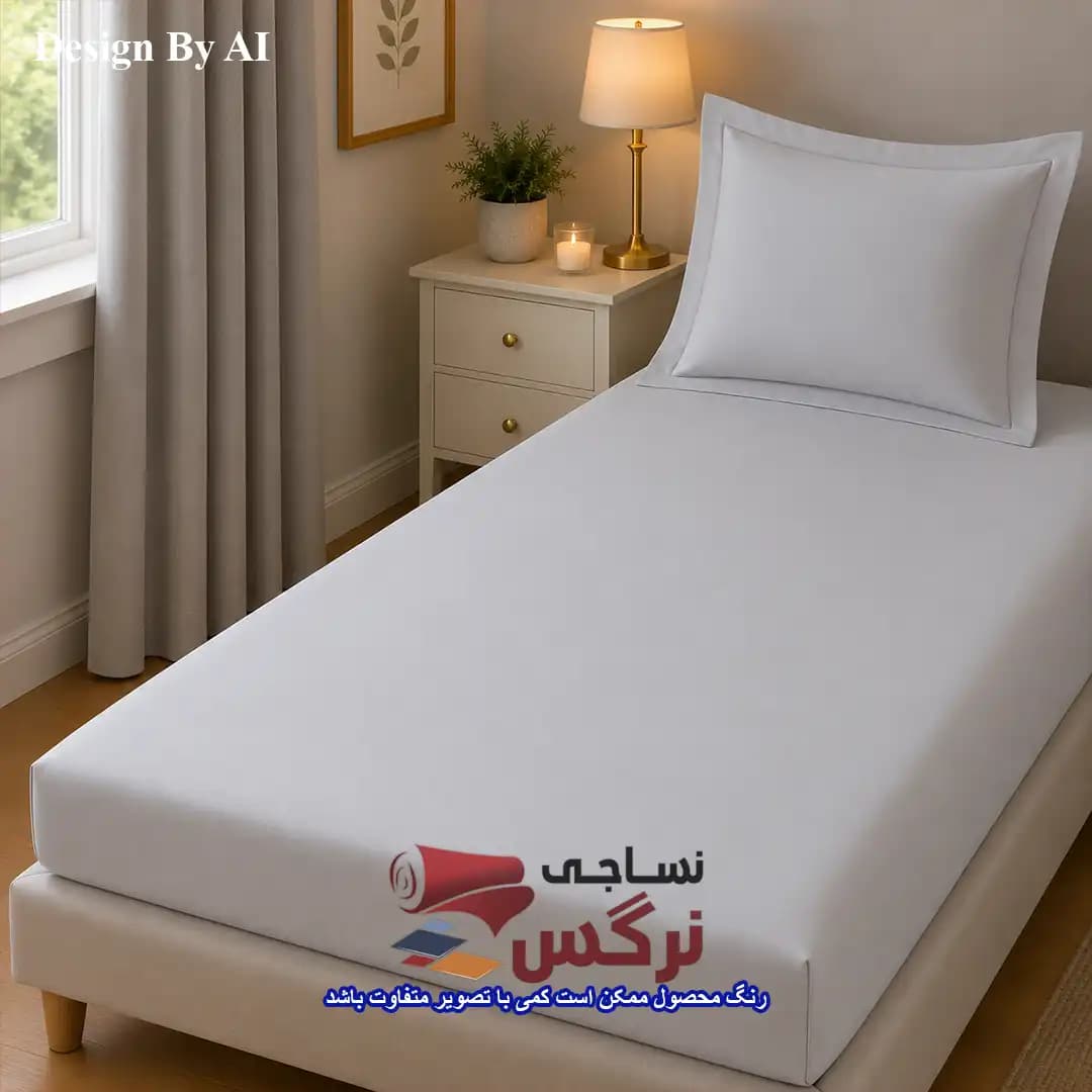 روتختی یکنفره و دونفره نخ پنبه تک رنگ فیلی ساده کد 684 — تصویر ۴