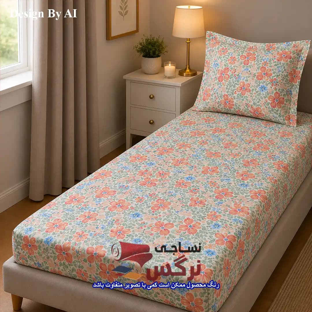 روتختی یکنفره و دونفره نخ پنبه گلدار کد 303 و 101 — تصویر ۴