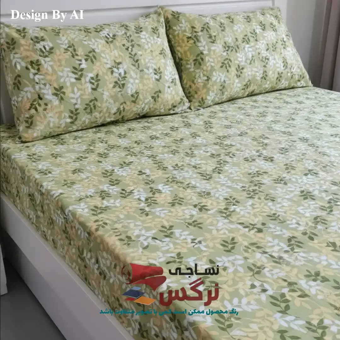 نیم ست کاورکشدار تخت و روبالشتی نخ پنبه طرح گلدار کد 290 و 302 — تصویر ۶