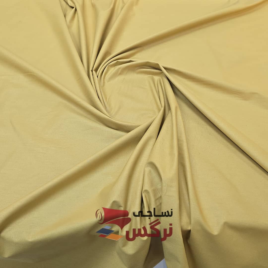 روبالشتی نخ پنبه تک رنگ خردلی ساده کد 683