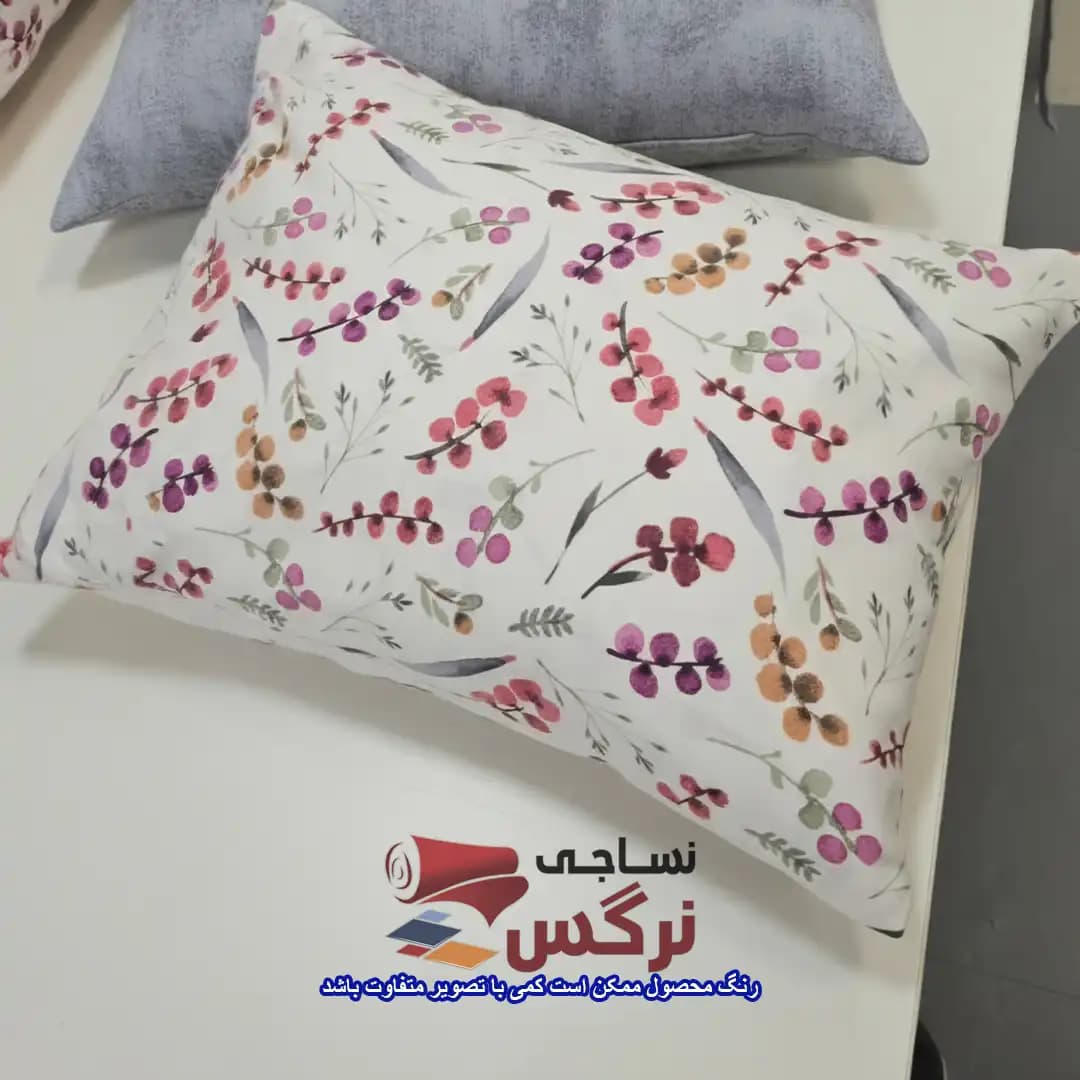 روبالشتی نخ پنبه طرح گلدار کد 743