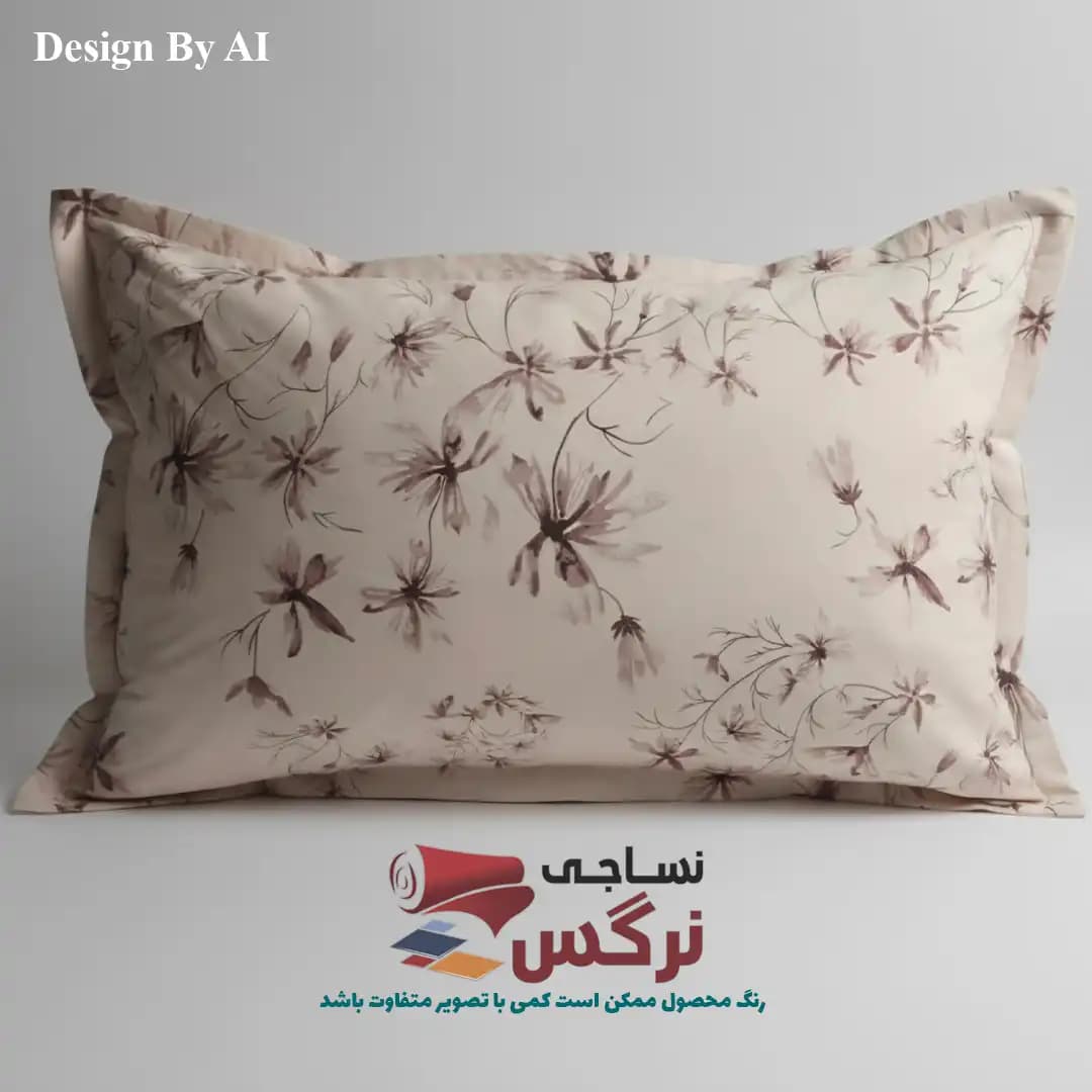روبالشتی کتان نخ ترک گلدار کد 275